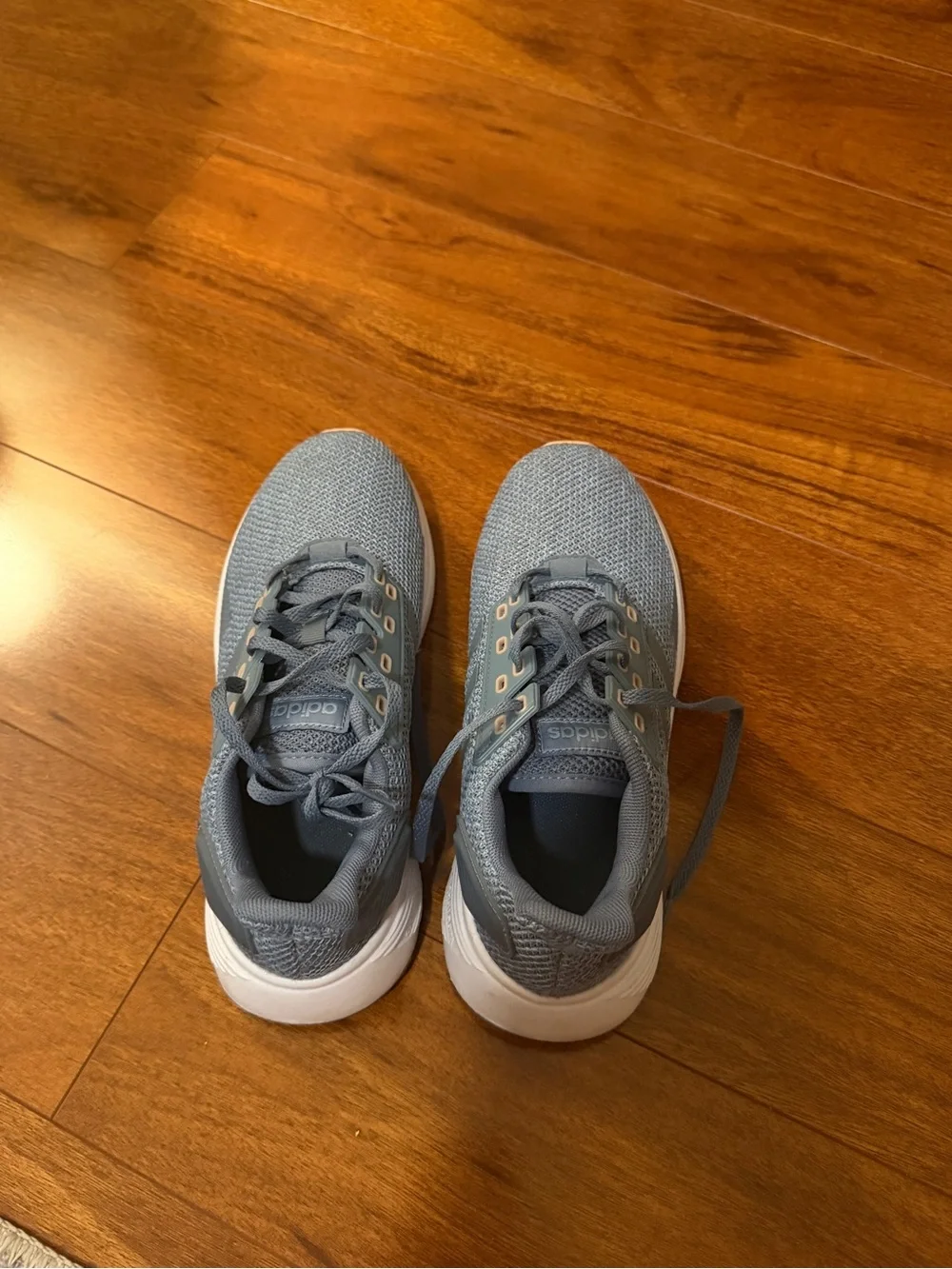 adidas blue Mesh Athletic Sneakers with White Soles